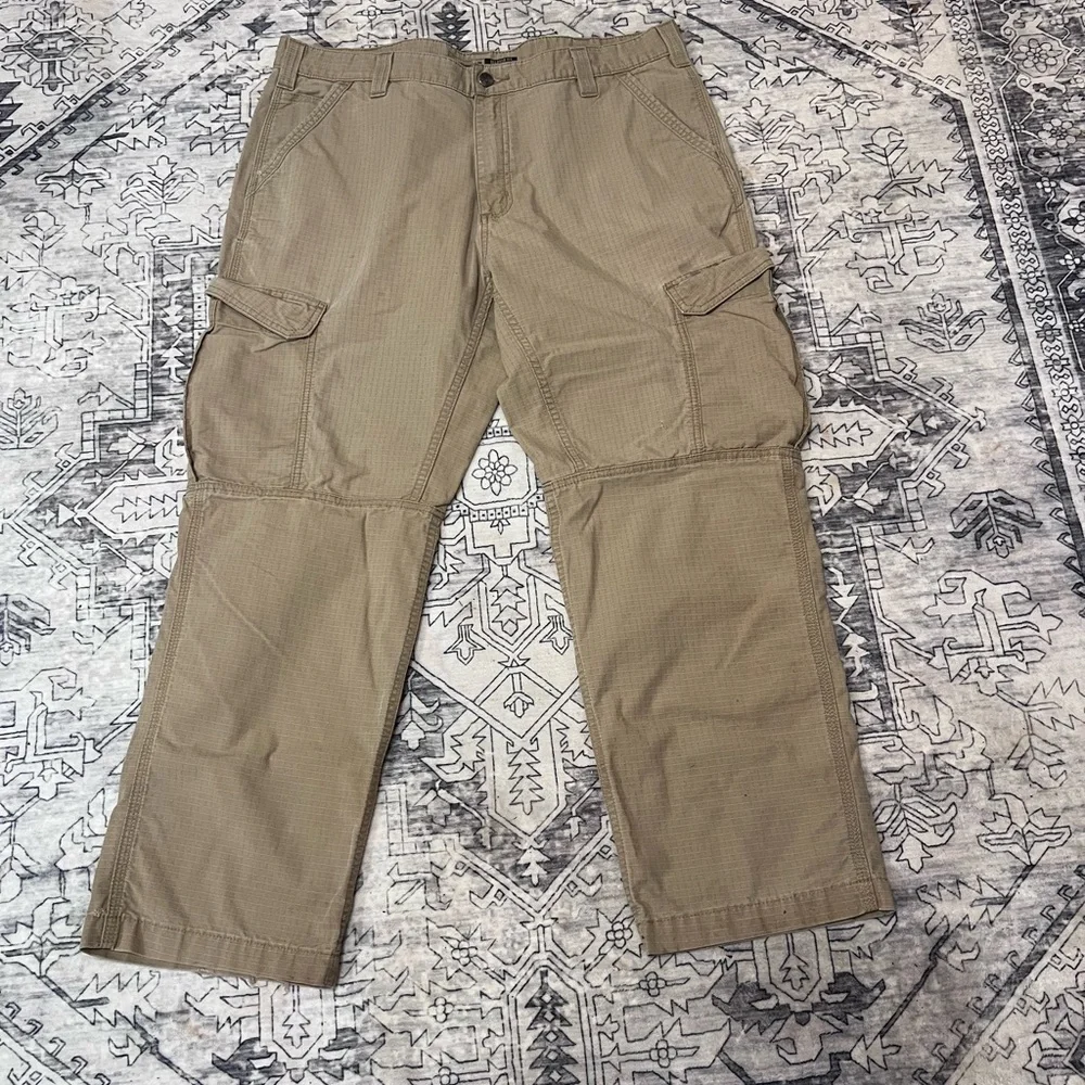 TWO pair of carhartt relaxed fit khakis - 38X30